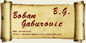 Boban Gaburović vizit kartica
